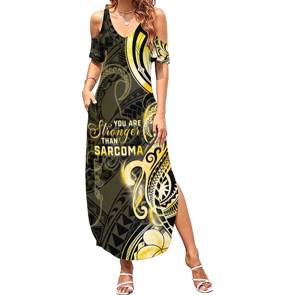 Sarcoma Awareness Summer Maxi Dress You Are Stronger Than Sarcoma LT05 Women Yellow - Polynesian Pride