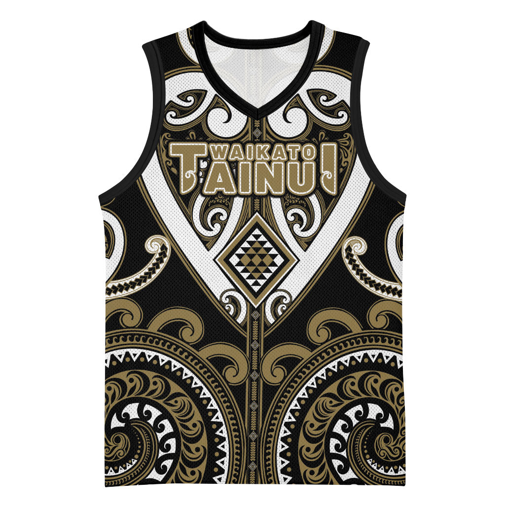 Custom Aotearoa Waikato Tainui Basketball Jersey Maori Tribal Pattern