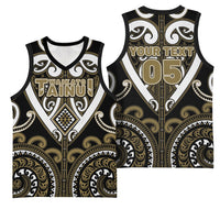 Custom Aotearoa Waikato Tainui Basketball Jersey Maori Tribal Pattern