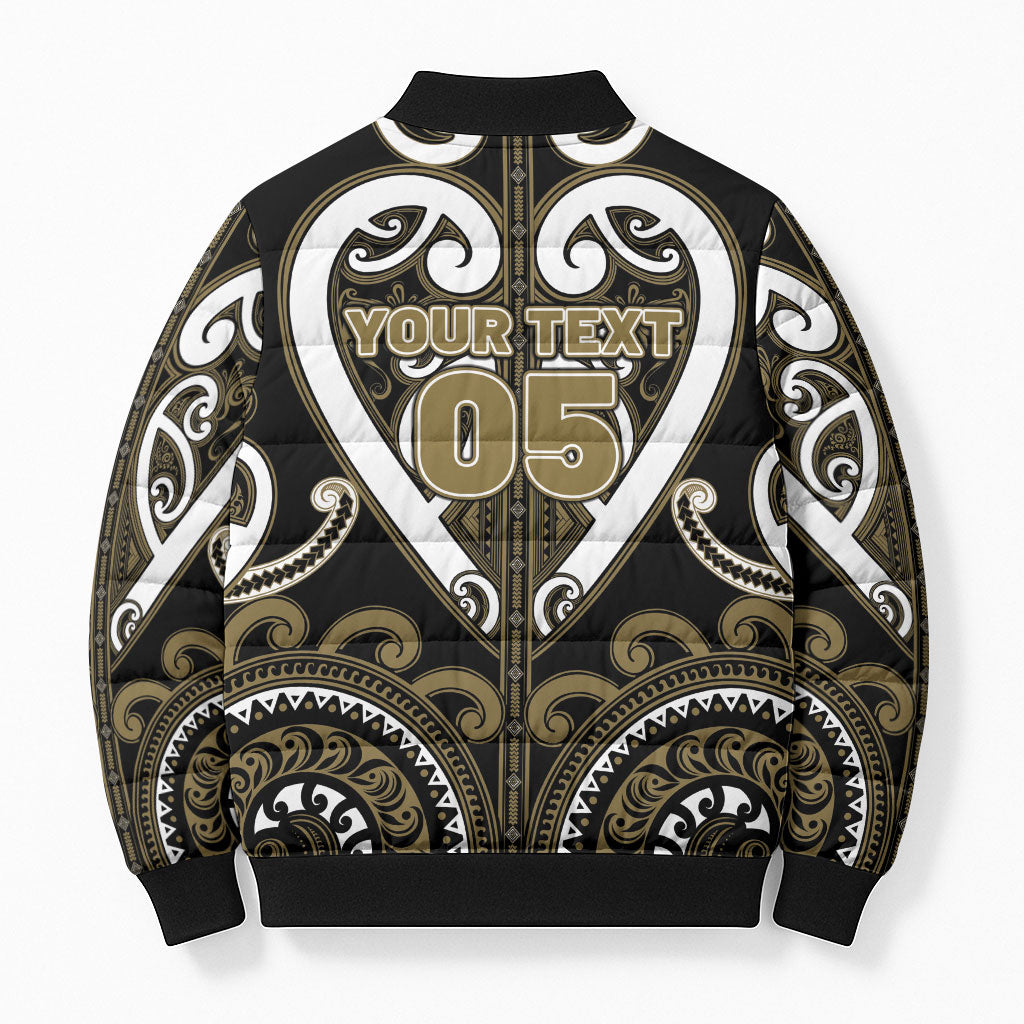 Custom Aotearoa Waikato Tainui Bomber Puffer Jacket Maori Tribal Pattern