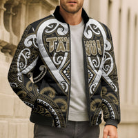 Custom Aotearoa Waikato Tainui Bomber Puffer Jacket Maori Tribal Pattern