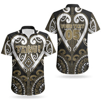 Custom Aotearoa Waikato Tainui Couples Matching Off Shoulder Maxi Dress and Hawaiian Shirt Maori Tribal Pattern