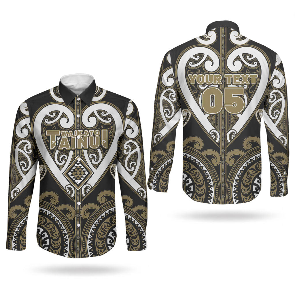 Custom Aotearoa Waikato Tainui Couples Matching Short Sleeve Bodycon Dress and Long Sleeve Button Shirt Maori Tribal Pattern
