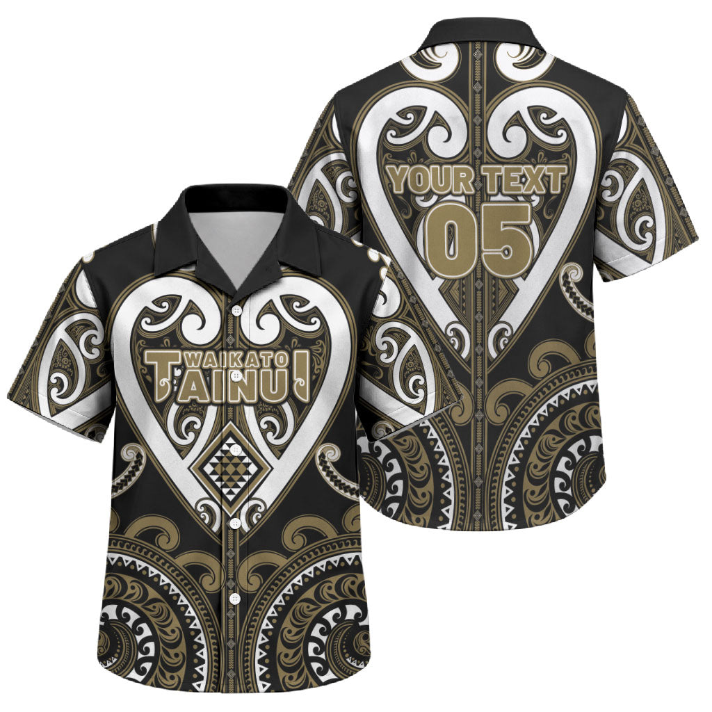Custom Aotearoa Waikato Tainui Family Matching Off Shoulder Short Dress and Hawaiian Shirt Maori Tribal Pattern