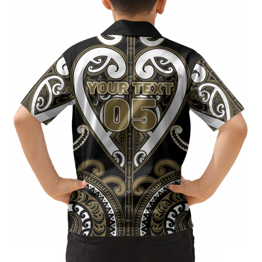 Custom Aotearoa Waikato Tainui Kid Hawaiian Shirt Maori Tribal Pattern