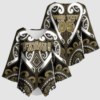 Custom Aotearoa Waikato Tainui Kimono Sleeve Blouse Maori Tribal Pattern