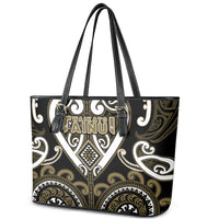Aotearoa Waikato Tainui Leather Tote Bag Maori Tribal Pattern