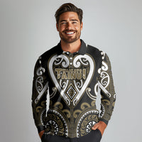 Custom Aotearoa Waikato Tainui Long Sleeve Polo Shirt Maori Tribal Pattern