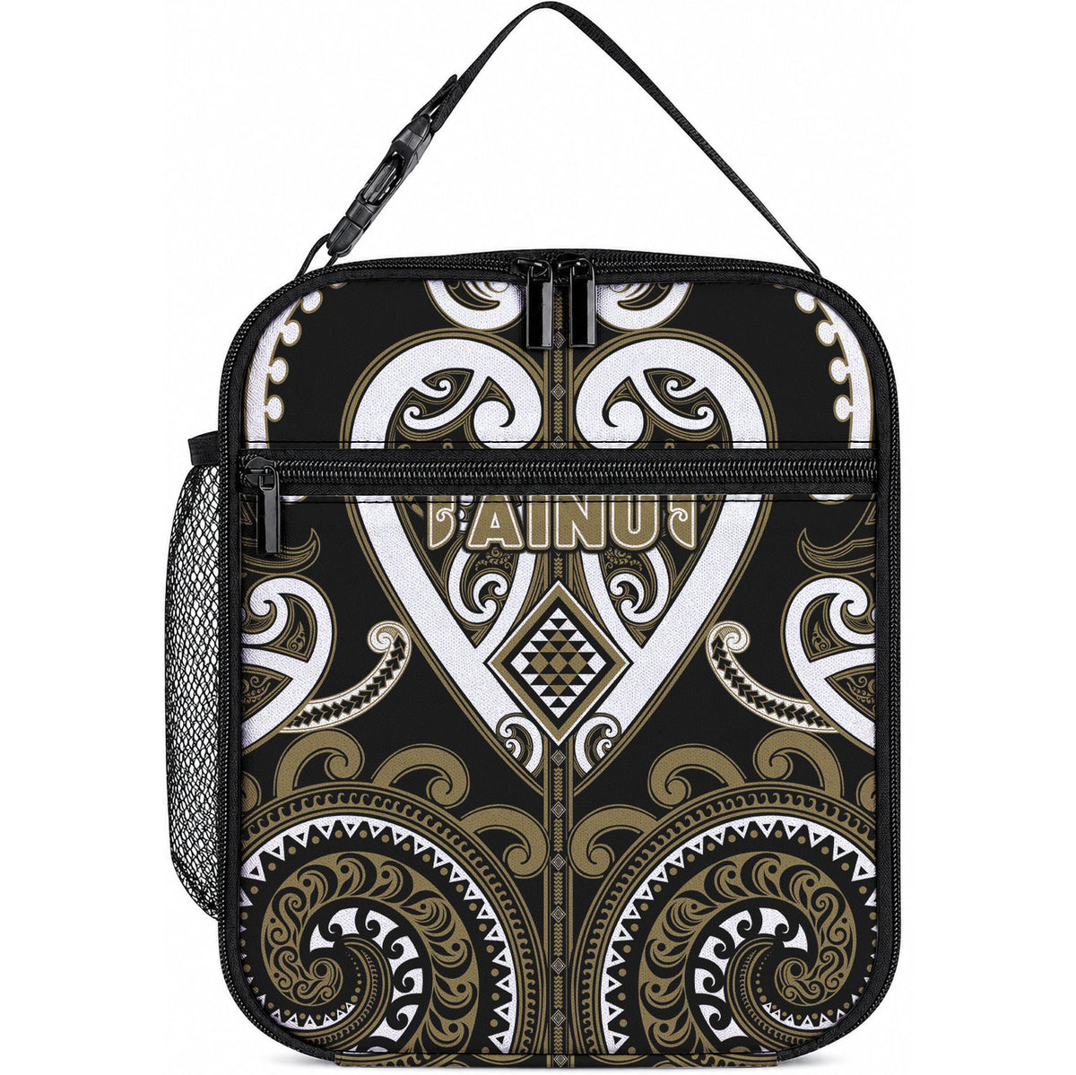 Aotearoa Waikato Tainui Lunch Bag Maori Tribal Pattern LT05 10.2 × 8.3 × 4.3 inch Dark Yellow - Polynesian Pride
