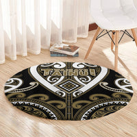 Aotearoa Waikato Tainui Round Carpet Maori Tribal Pattern