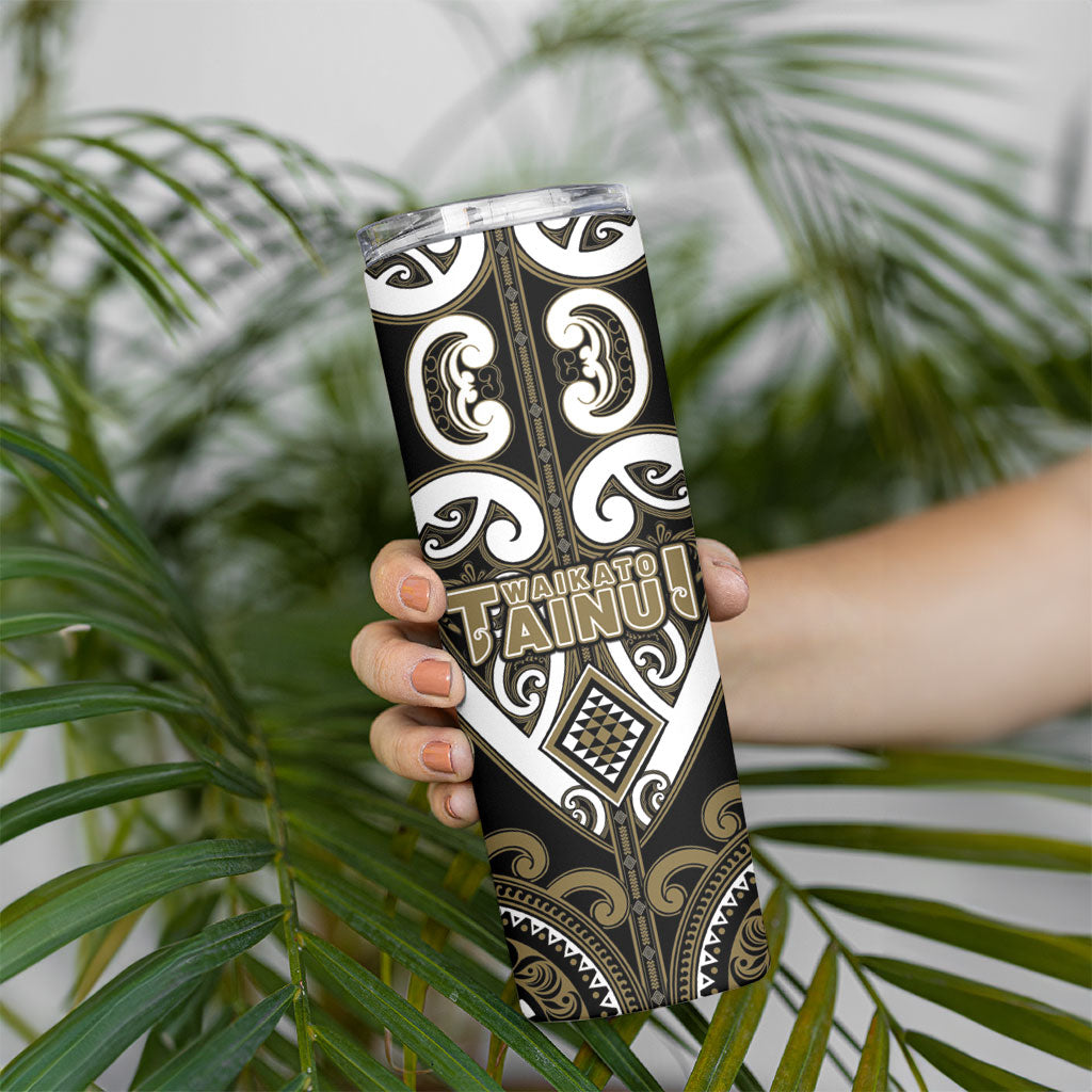 Custom Aotearoa Waikato Tainui Skinny Tumbler Maori Tribal Pattern
