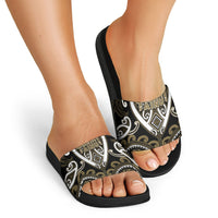 Aotearoa Waikato Tainui Slide Sandals Maori Tribal Pattern