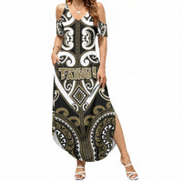 Custom Aotearoa Waikato Tainui Summer Maxi Dress Maori Tribal Pattern