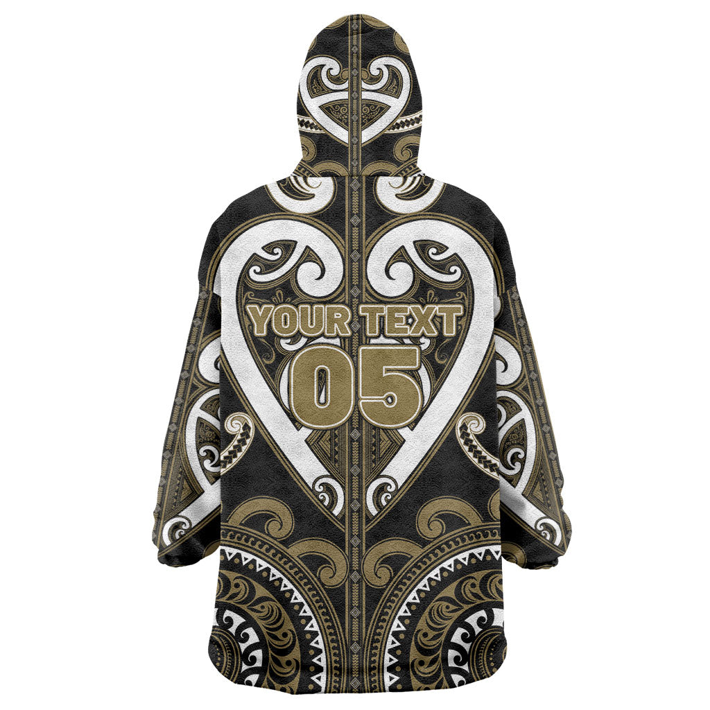 Custom Aotearoa Waikato Tainui Wearable Blanket Hoodie Maori Tribal Pattern