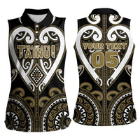 Custom Aotearoa Waikato Tainui Women Sleeveless Polo Shirt Maori Tribal Pattern