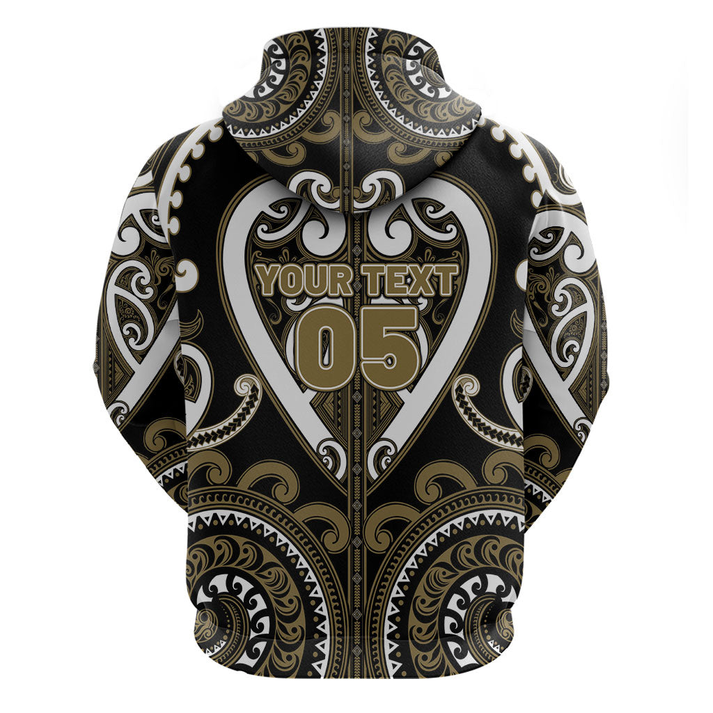 Custom Aotearoa Waikato Tainui Zip Hoodie Maori Tribal Pattern