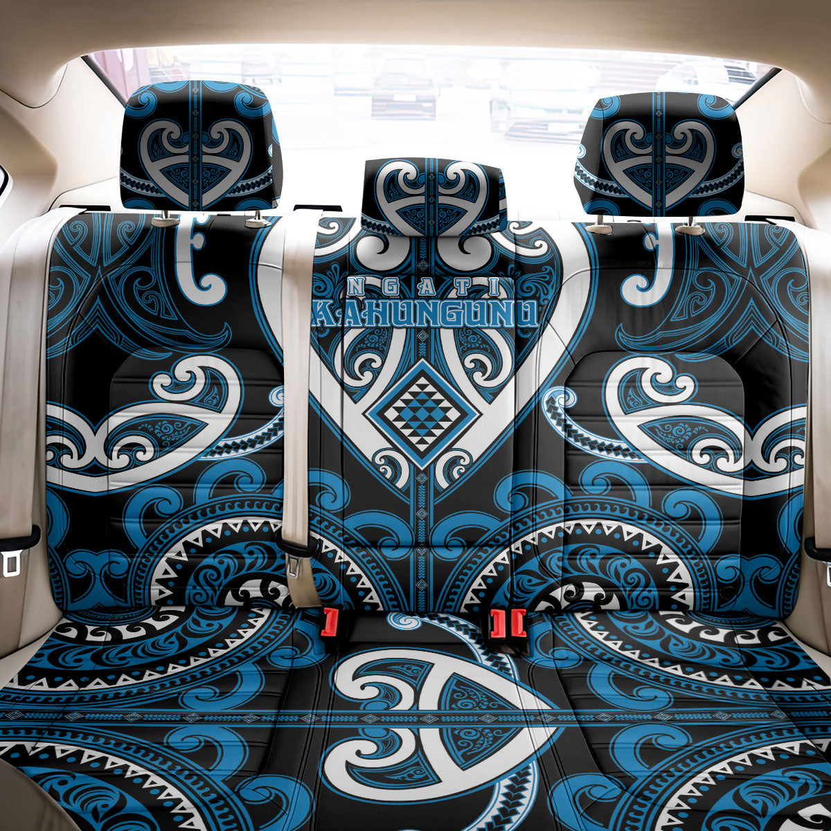 Aotearoa Ngati Kahungunu Back Car Seat Cover Maori Tribal Pattern