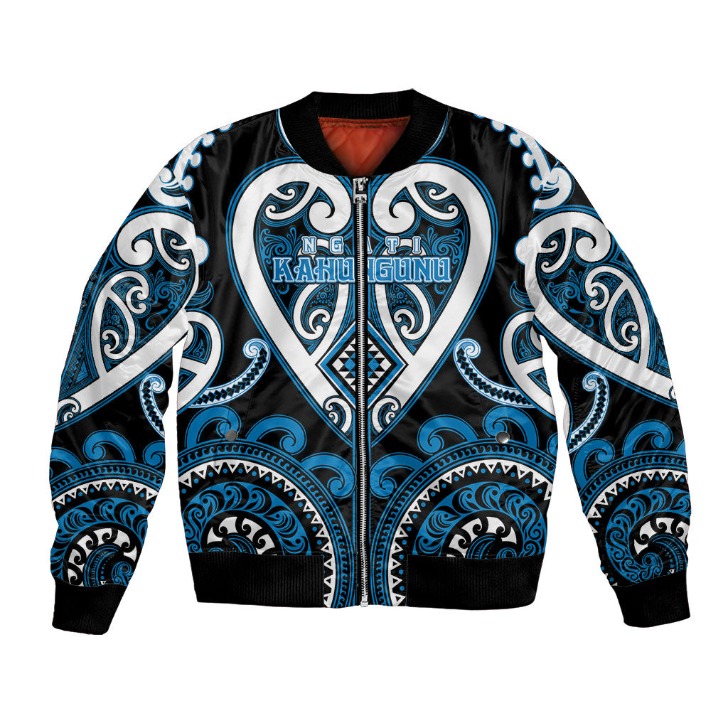 Custom Aotearoa Ngati Kahungunu Bomber Jacket Maori Tribal Pattern