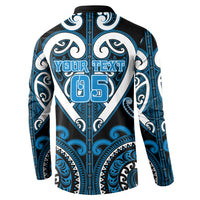 Custom Aotearoa Ngati Kahungunu Button Sweatshirt Maori Tribal Pattern