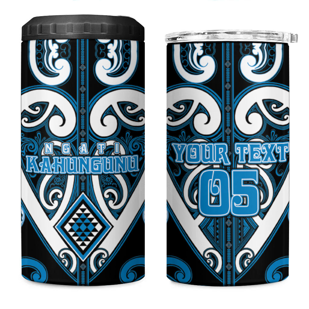 Custom Aotearoa Ngati Kahungunu 4 in 1 Can Cooler Tumbler Maori Tribal Pattern