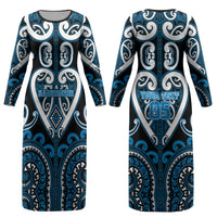 Custom Aotearoa Ngati Kahungunu Couples Matching Long Sleeve Bodycon Dress and Hawaiian Shirt Maori Tribal Pattern