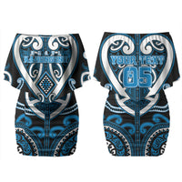 Custom Aotearoa Ngati Kahungunu Couples Matching Off Shoulder Short Dress and Long Sleeve Button Shirt Maori Tribal Pattern