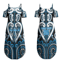 Custom Aotearoa Ngati Kahungunu Couples Matching Summer Maxi Dress and Long Sleeve Button Shirt Maori Tribal Pattern