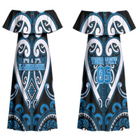 Custom Aotearoa Ngati Kahungunu Family Matching Off Shoulder Maxi Dress and Hawaiian Shirt Maori Tribal Pattern