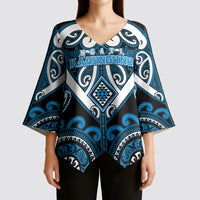 Custom Aotearoa Ngati Kahungunu Kimono Sleeve Blouse Maori Tribal Pattern