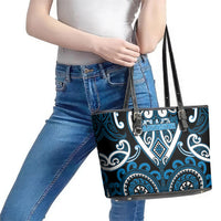 Aotearoa Ngati Kahungunu Leather Tote Bag Maori Tribal Pattern