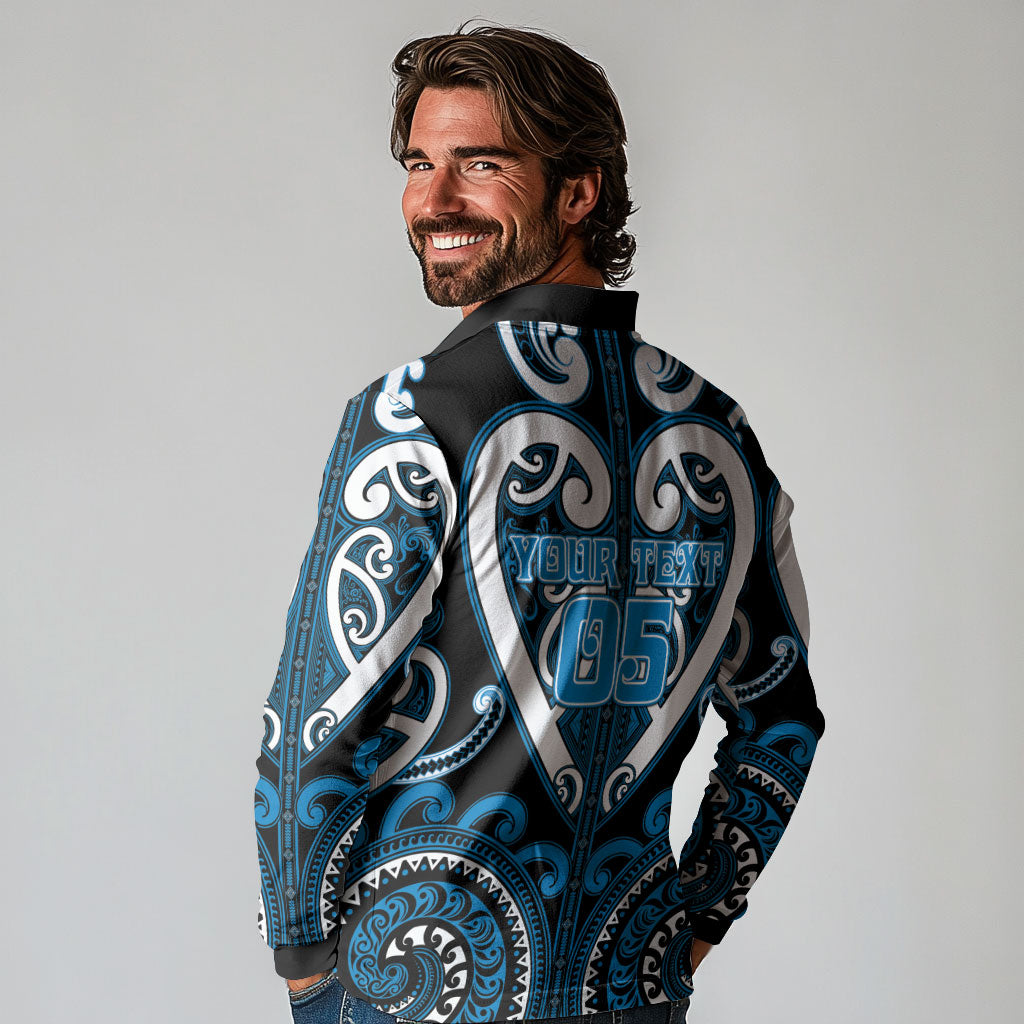 Custom Aotearoa Ngati Kahungunu Long Sleeve Polo Shirt Maori Tribal Pattern