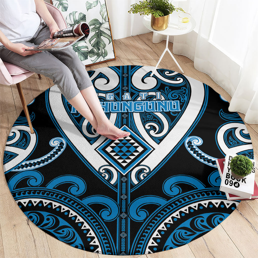 Aotearoa Ngati Kahungunu Round Carpet Maori Tribal Pattern