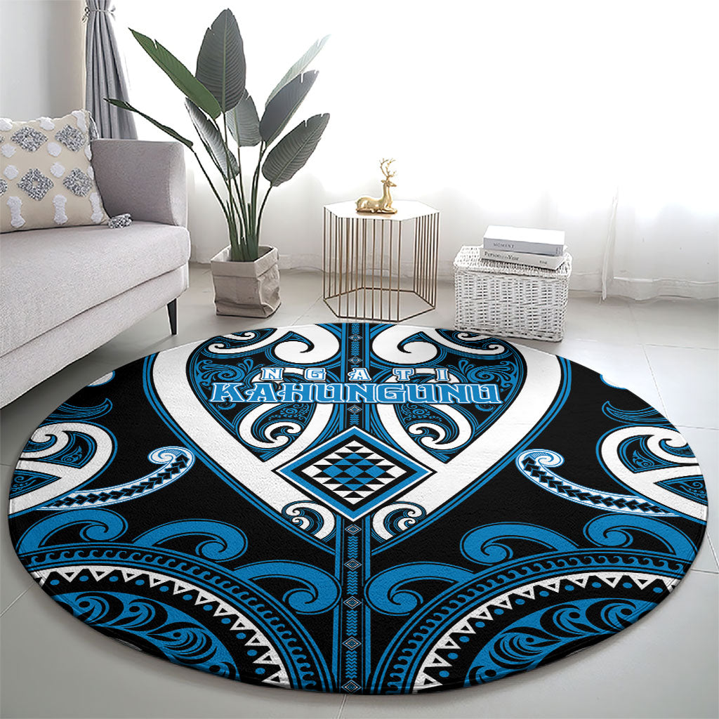 Aotearoa Ngati Kahungunu Round Carpet Maori Tribal Pattern
