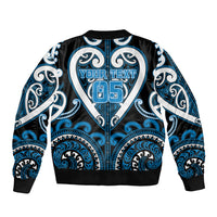 Custom Aotearoa Ngati Kahungunu Sleeve Zip Bomber Jacket Maori Tribal Pattern