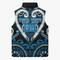 Custom Aotearoa Ngati Kahungunu Sleeveless Puffer Jacket Maori Tribal Pattern