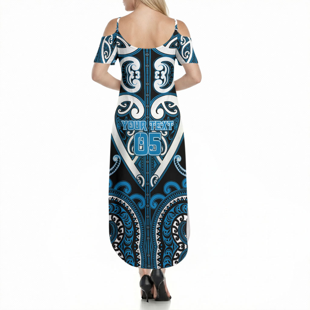Custom Aotearoa Ngati Kahungunu Summer Maxi Dress Maori Tribal Pattern