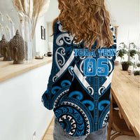 Custom Aotearoa Ngati Kahungunu Women Casual Shirt Maori Tribal Pattern