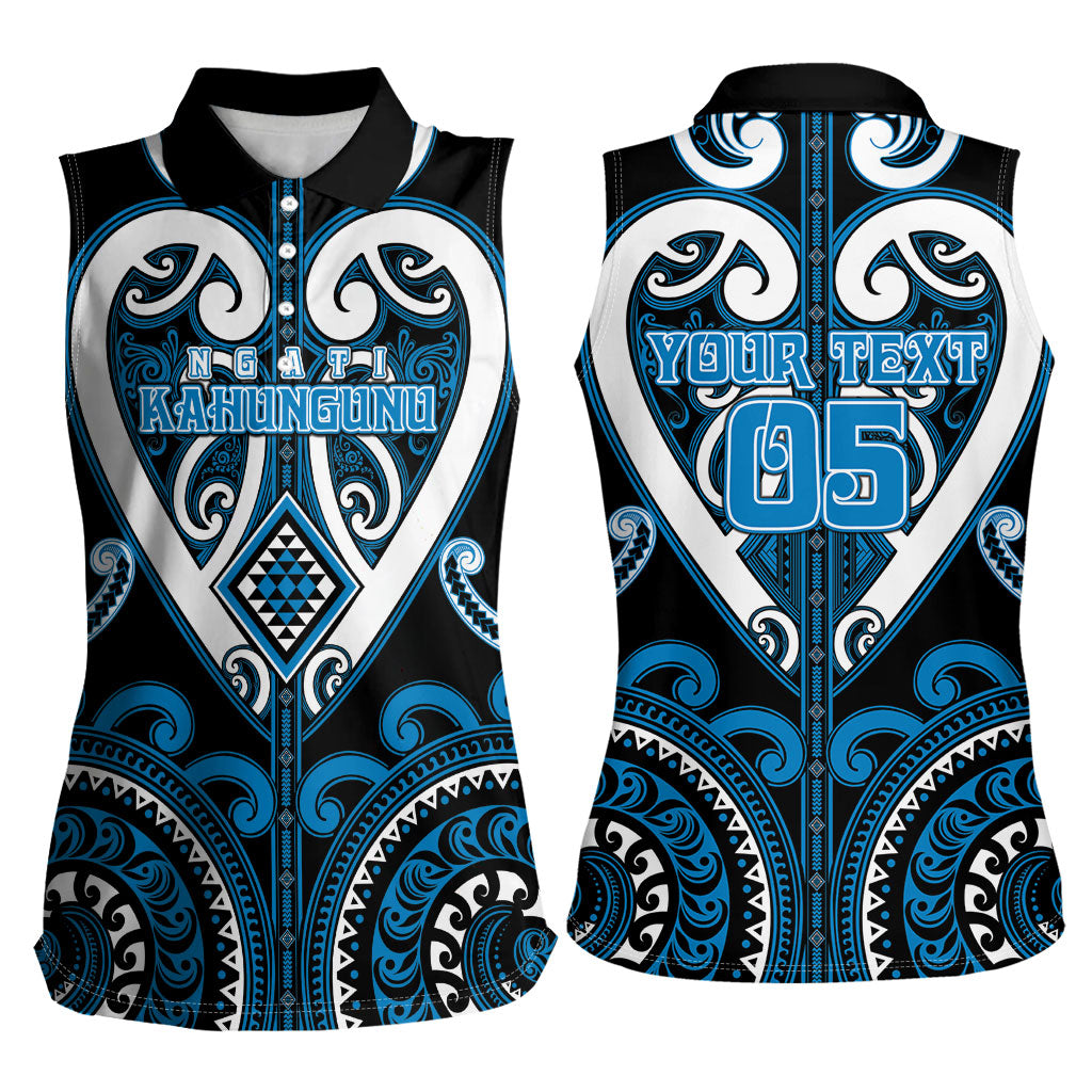 Custom Aotearoa Ngati Kahungunu Women Sleeveless Polo Shirt Maori Tribal Pattern