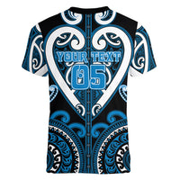 Custom Aotearoa Ngati Kahungunu Women V-Neck T-Shirt Maori Tribal Pattern