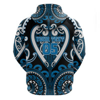 Custom Aotearoa Ngati Kahungunu Zip Hoodie Maori Tribal Pattern