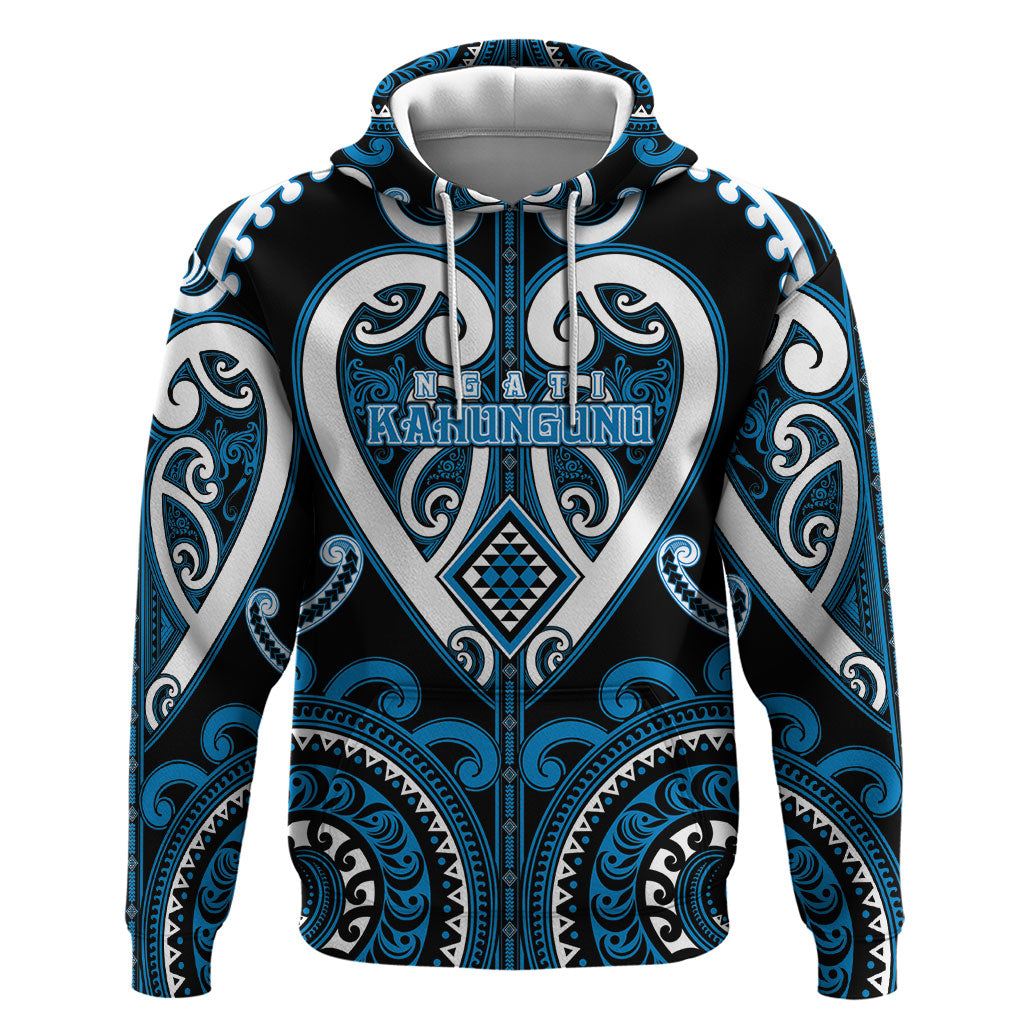 Custom Aotearoa Ngati Kahungunu Zip Hoodie Maori Tribal Pattern