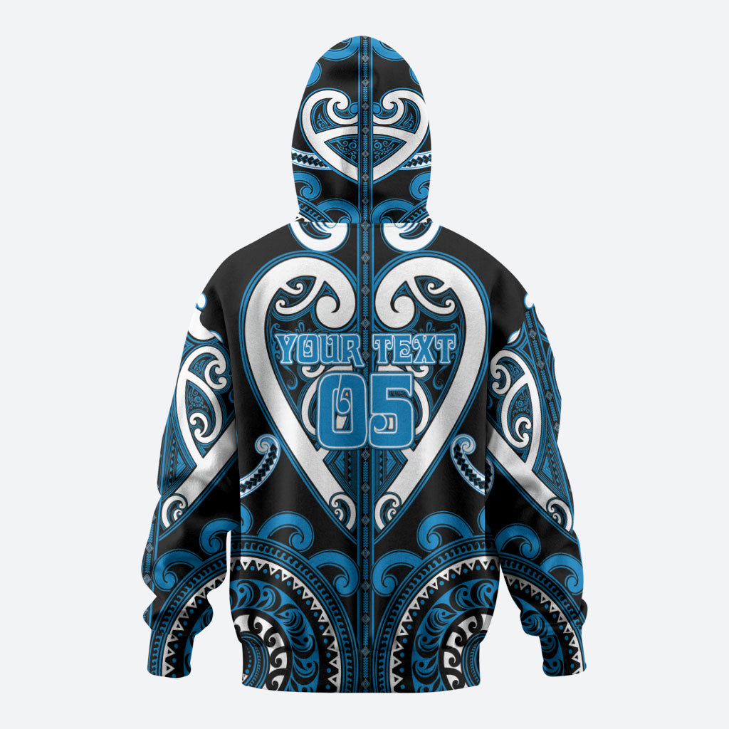 Custom Aotearoa Ngati Kahungunu Zip Hoodie Maori Tribal Pattern