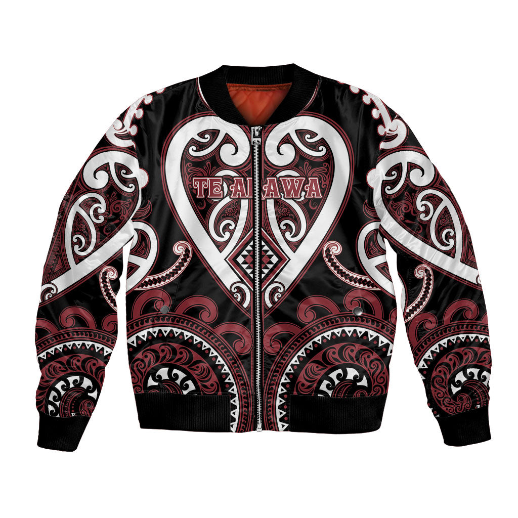 Custom Aotearoa Te Arawa Bomber Jacket Maori Tribal Pattern LT05 Unisex Red - Polynesian Pride