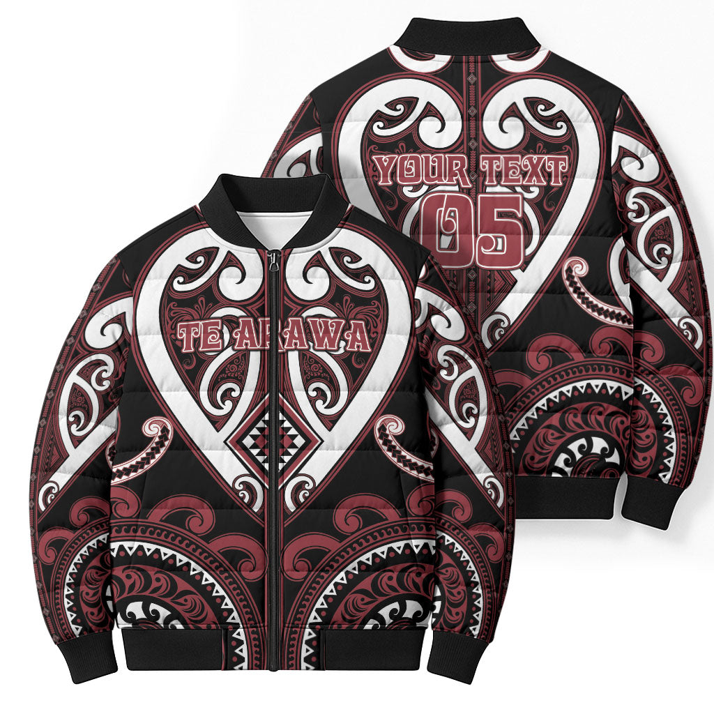 Custom Aotearoa Te Arawa Bomber Puffer Jacket Maori Tribal Pattern