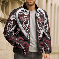 Custom Aotearoa Te Arawa Bomber Puffer Jacket Maori Tribal Pattern
