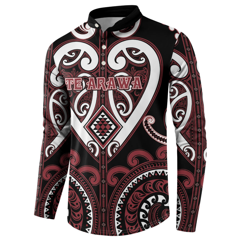 Custom Aotearoa Te Arawa Button Sweatshirt Maori Tribal Pattern