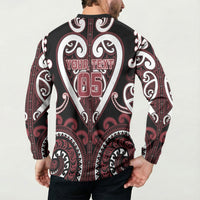 Custom Aotearoa Te Arawa Button Sweatshirt Maori Tribal Pattern