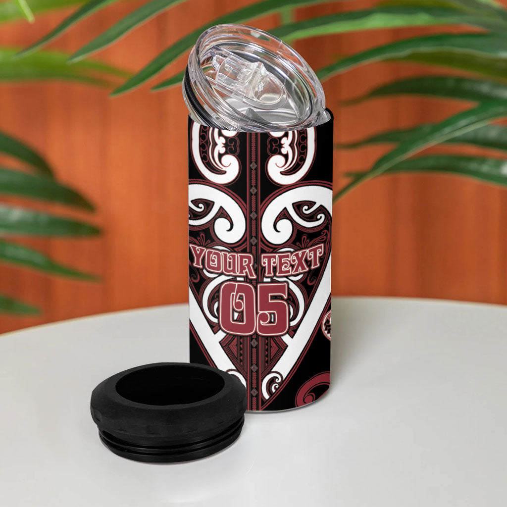 Custom Aotearoa Te Arawa 4 in 1 Can Cooler Tumbler Maori Tribal Pattern