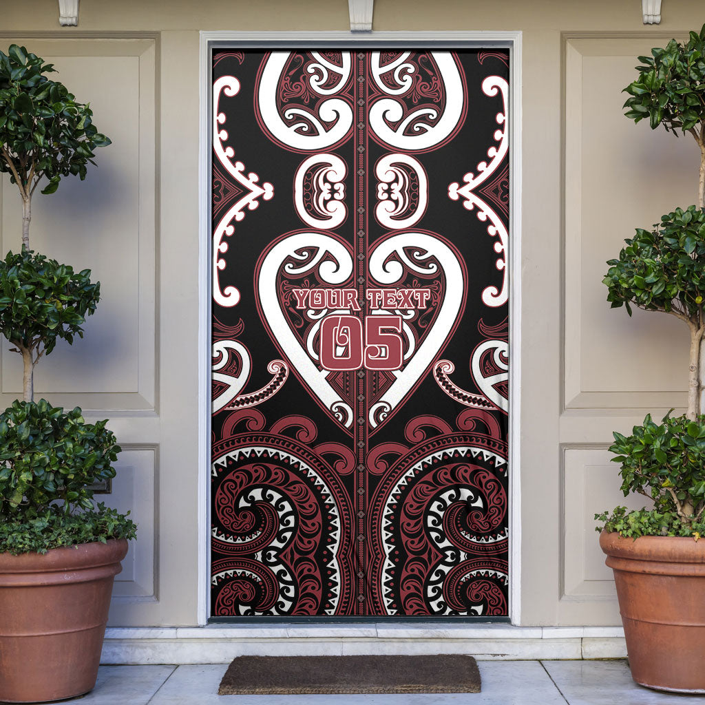 Custom Aotearoa Te Arawa Door Cover Maori Tribal Pattern