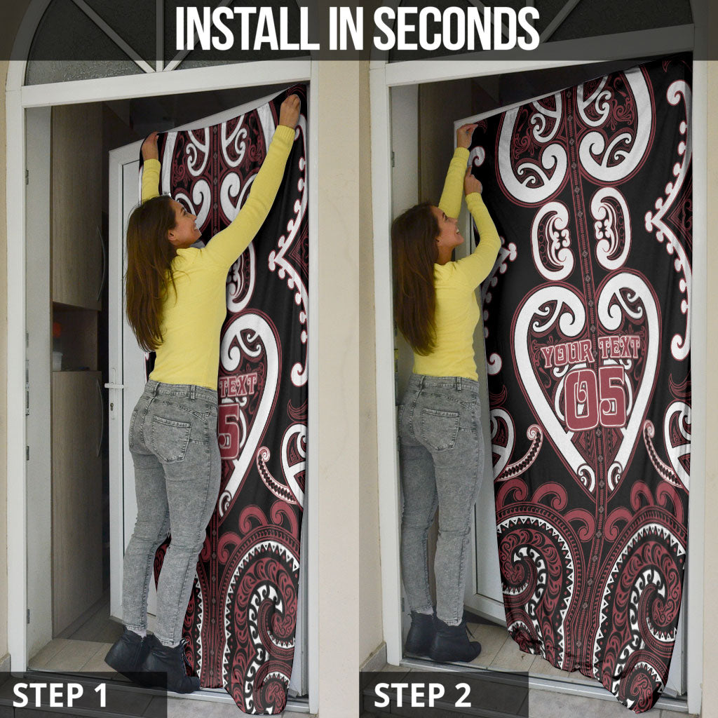 Custom Aotearoa Te Arawa Door Cover Maori Tribal Pattern